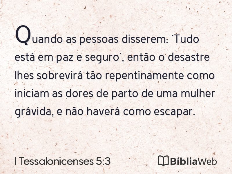 I Tessalonicenses 5:3 em imagem para compartilhar