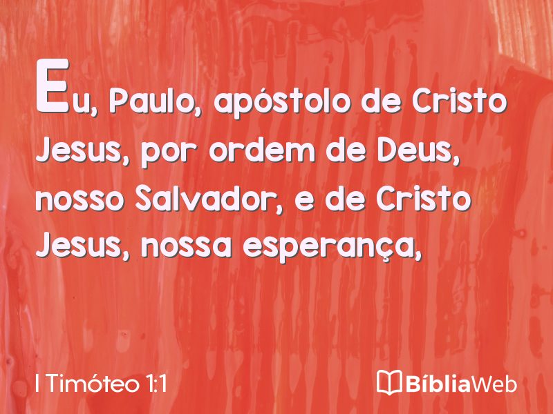 I Timóteo 1:1 em imagem para compartilhar