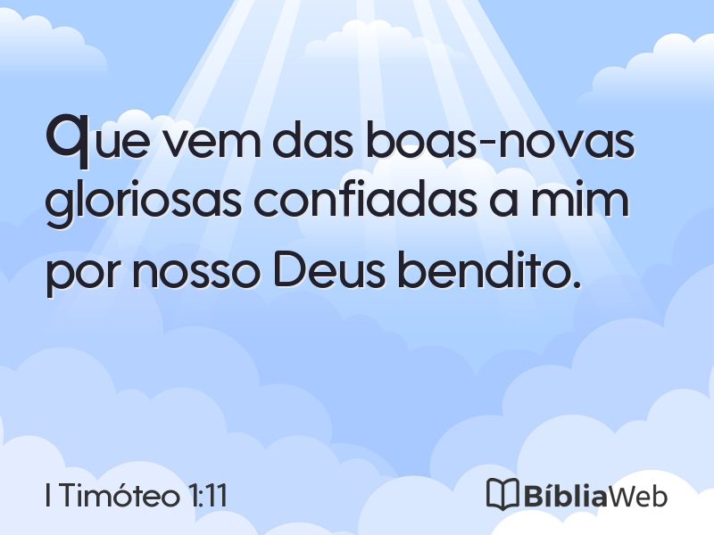 I Timóteo 1:11 em imagem para compartilhar