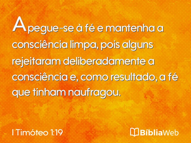 I Timóteo 1:19 em imagem para compartilhar