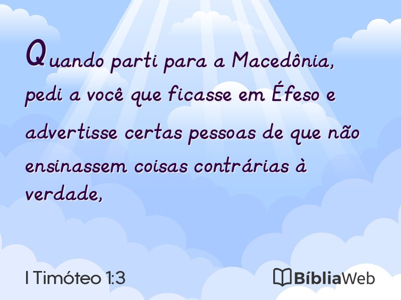 I Timóteo 1:3 em imagem para compartilhar