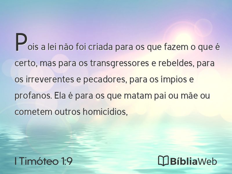 I Timóteo 1:9 em imagem para compartilhar