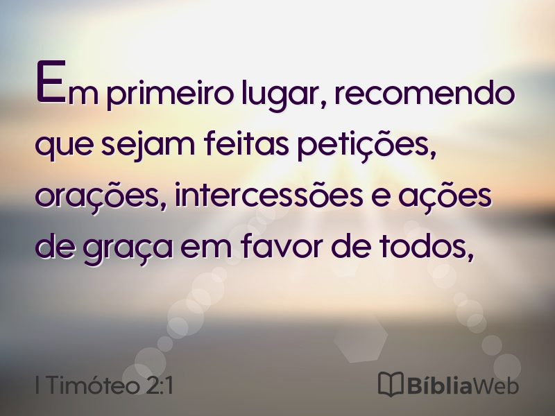 I Timóteo 2:1 em imagem para compartilhar