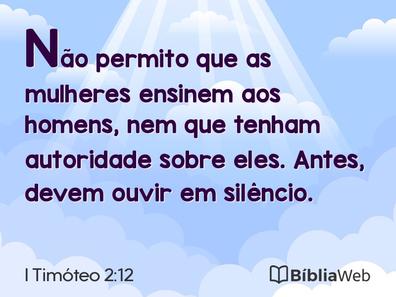 I Timóteo 2:12 em imagem para compartilhar