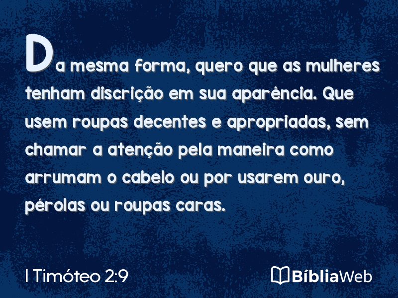 I Timóteo 2:9 em imagem para compartilhar