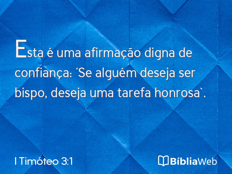I Timóteo 3:1 em imagem para compartilhar
