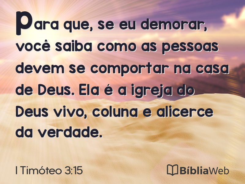 I Timóteo 3:15 em imagem para compartilhar
