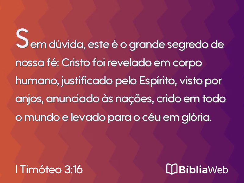 I Timóteo 3:16 em imagem para compartilhar