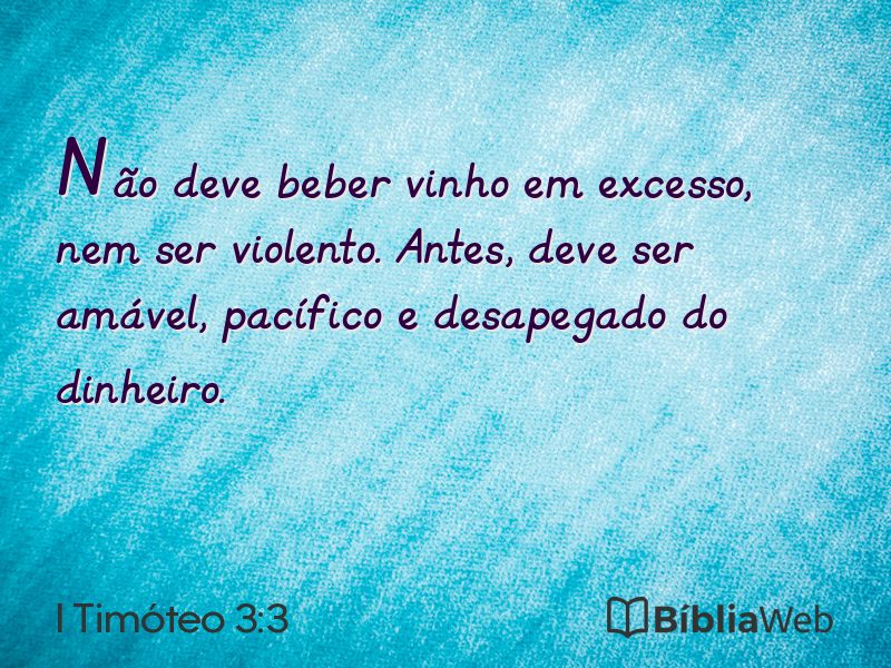 I Timóteo 3:3 em imagem para compartilhar