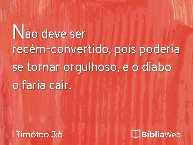 I Timóteo 3:6 em imagem para compartilhar