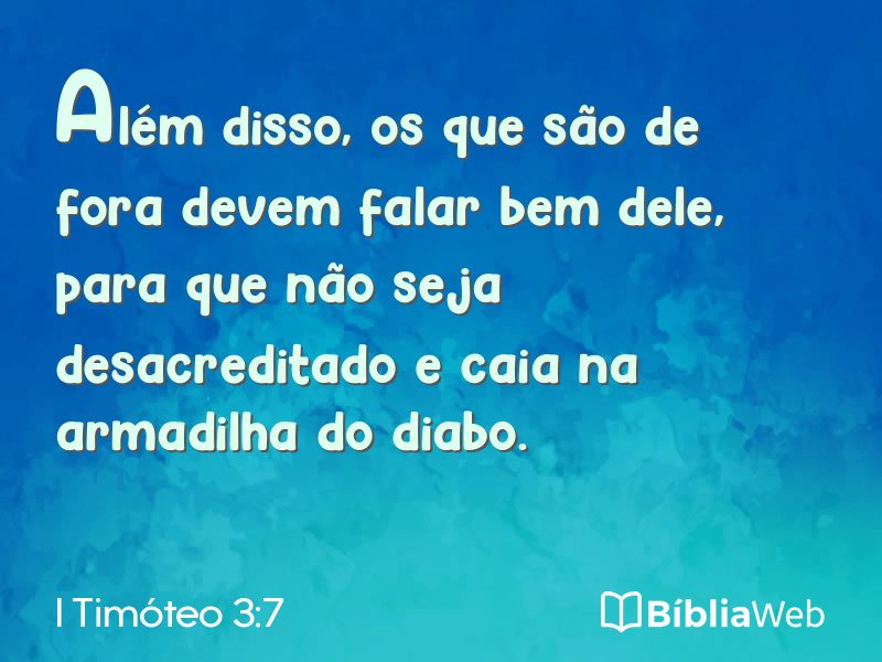 I Timóteo 3:7 em imagem para compartilhar