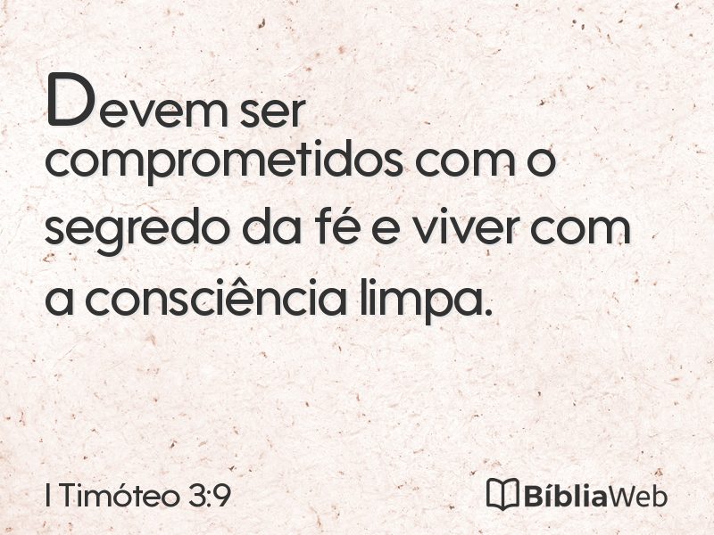 I Timóteo 3:9 em imagem para compartilhar