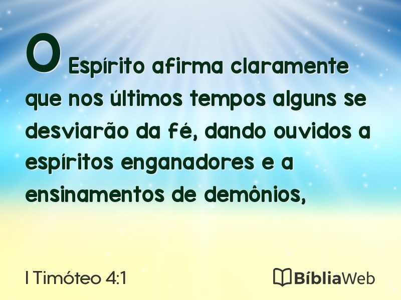 I Timóteo 4:1 em imagem para compartilhar
