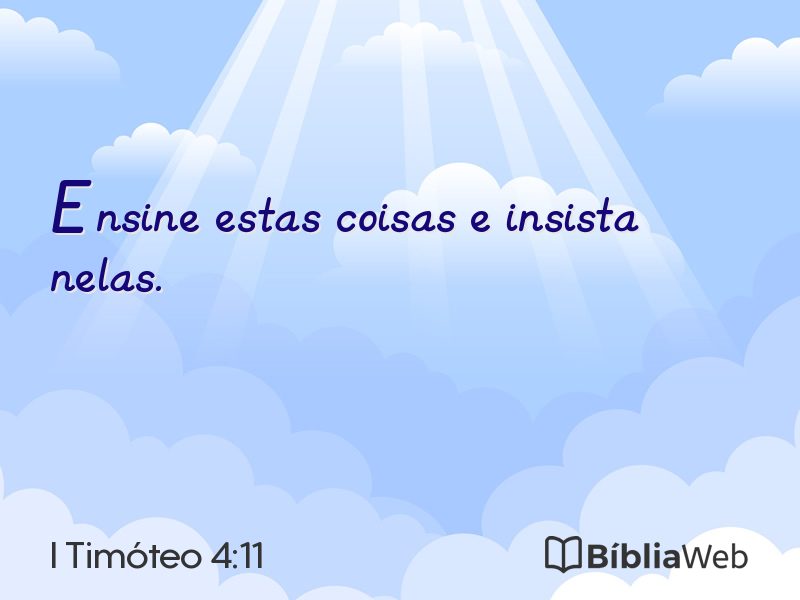 I Timóteo 4:11 em imagem para compartilhar