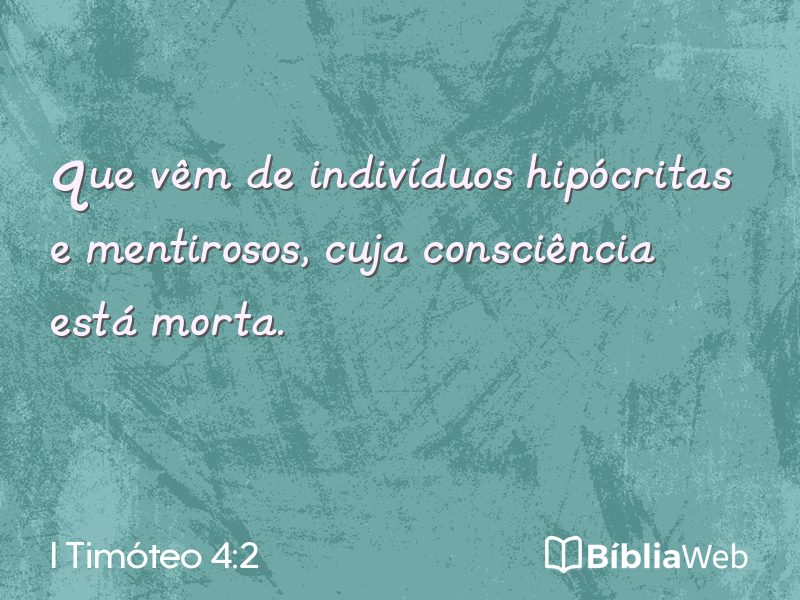 I Timóteo 4:2 em imagem para compartilhar