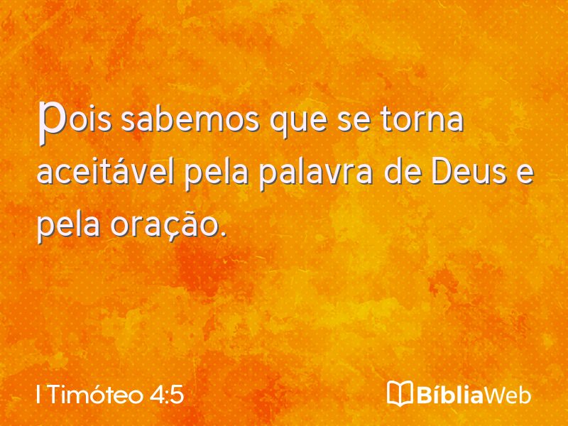I Timóteo 4:5 em imagem para compartilhar