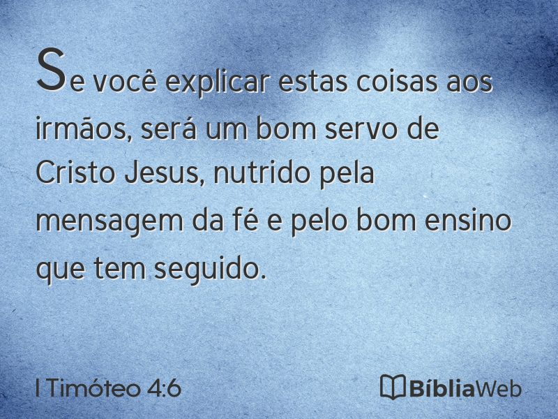 I Timóteo 4:6 em imagem para compartilhar