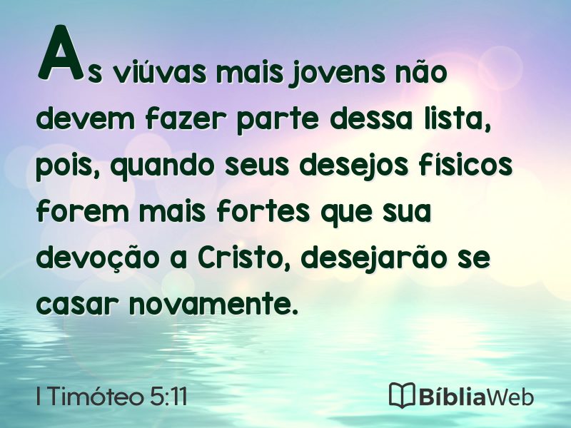 I Timóteo 5:11 em imagem para compartilhar