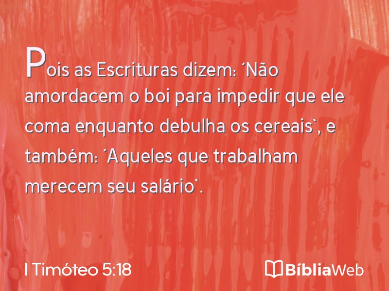 I Timóteo 5:18 em imagem para compartilhar