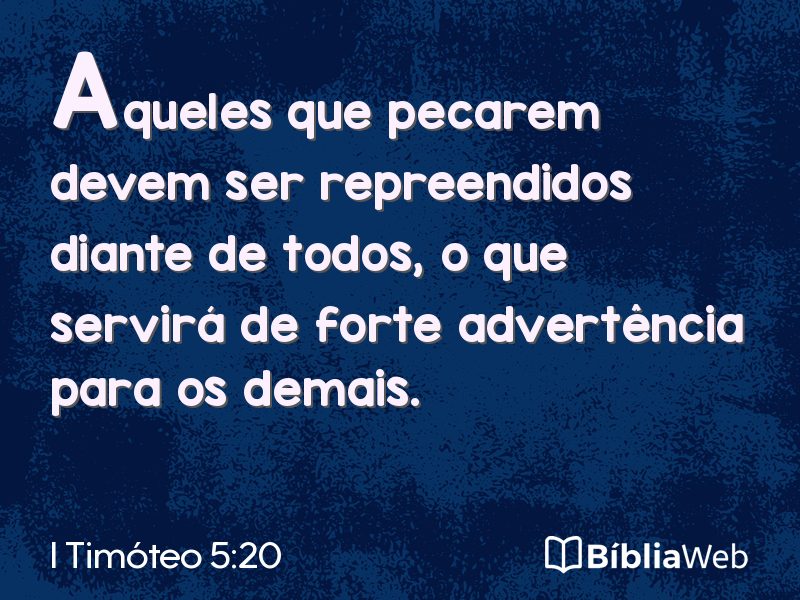 I Timóteo 5:20 em imagem para compartilhar