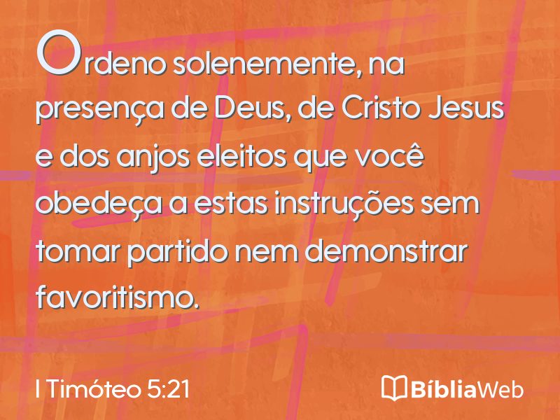 I Timóteo 5:21 em imagem para compartilhar