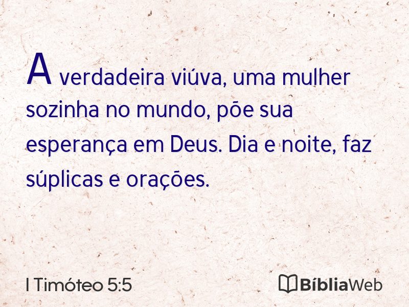 I Timóteo 5:5 em imagem para compartilhar