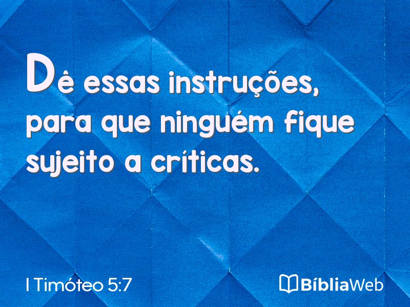 I Timóteo 5:7 em imagem para compartilhar