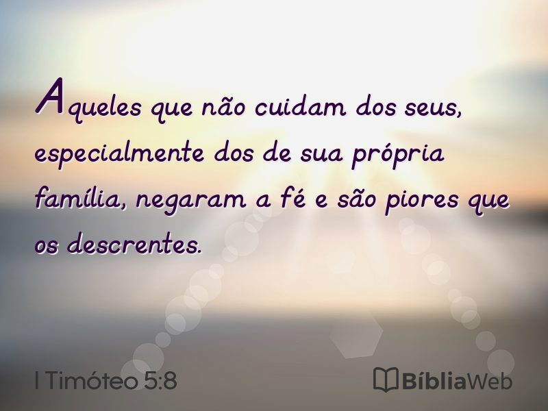 I Timóteo 5:8 em imagem para compartilhar