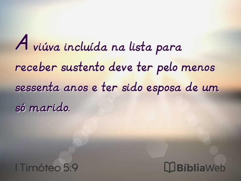 I Timóteo 5:9 em imagem para compartilhar