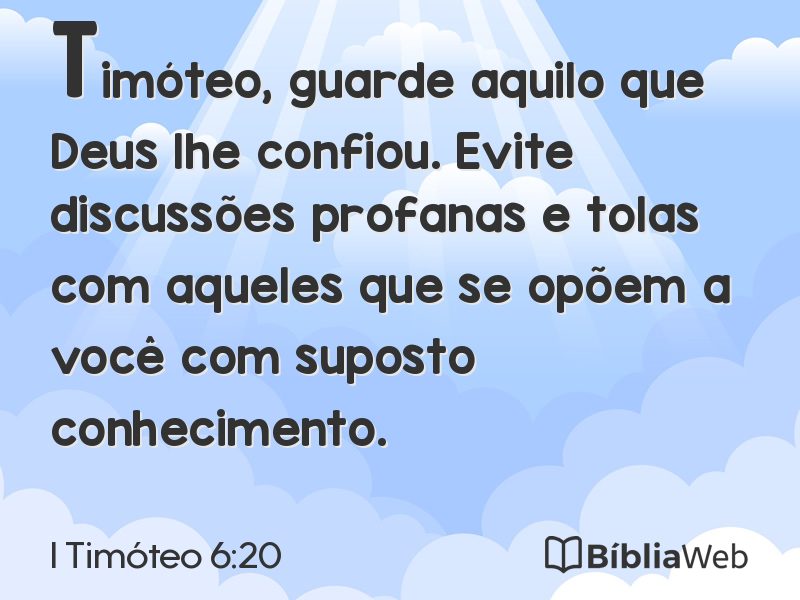 I Timóteo 6:20 em imagem para compartilhar