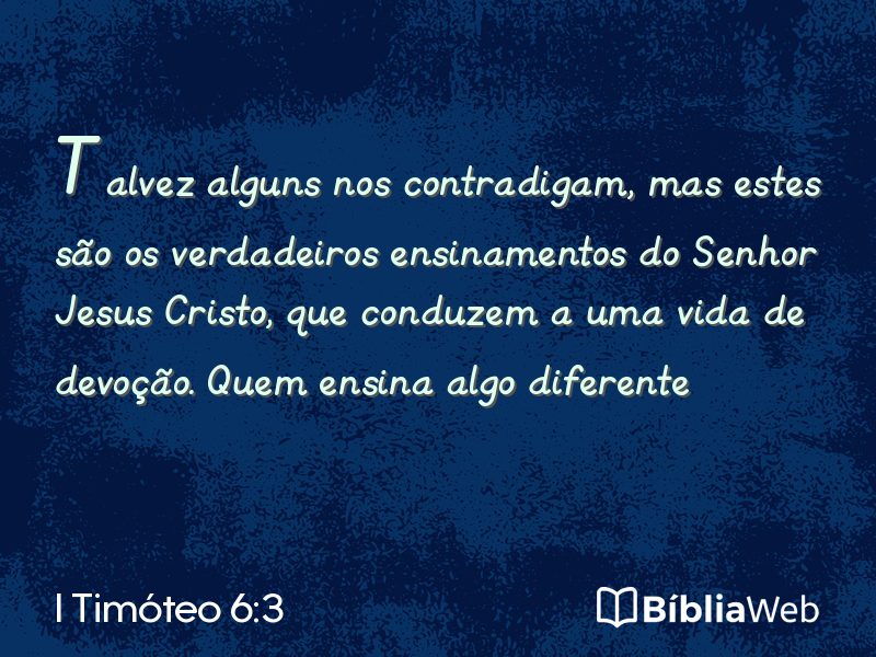 I Timóteo 6:3 em imagem para compartilhar