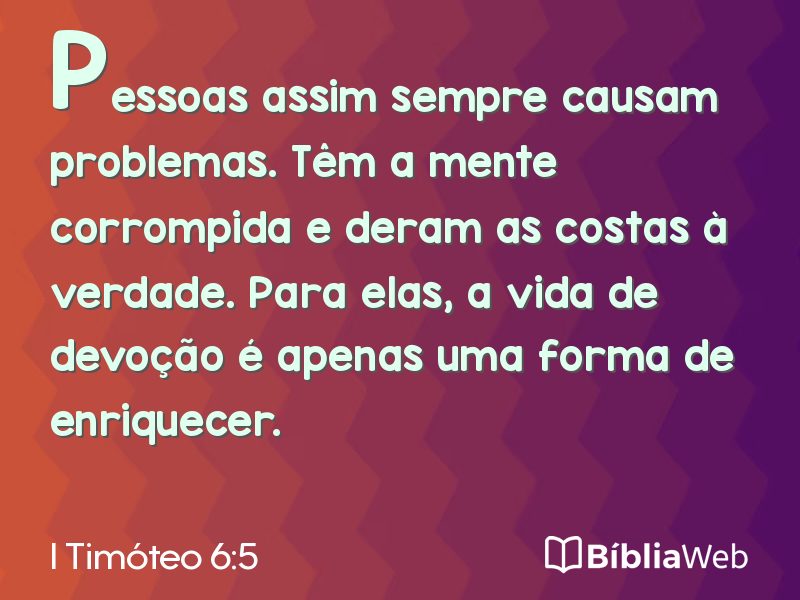 I Timóteo 6:5 em imagem para compartilhar