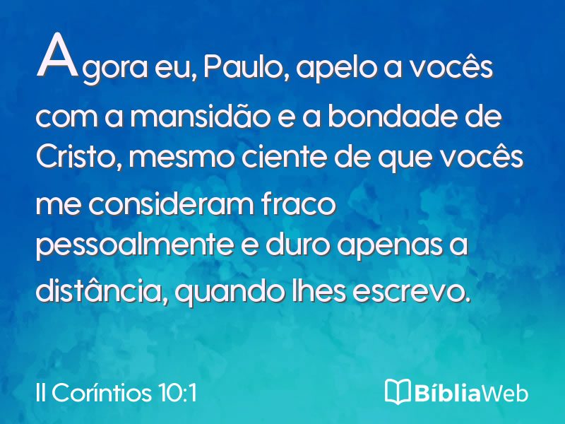 II Coríntios 10:1 em imagem para compartilhar