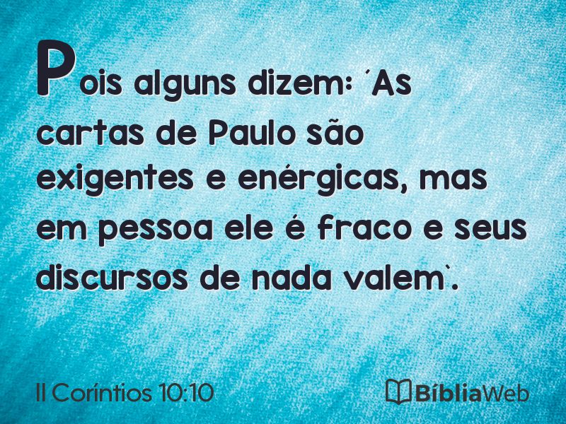 II Coríntios 10:10 em imagem para compartilhar