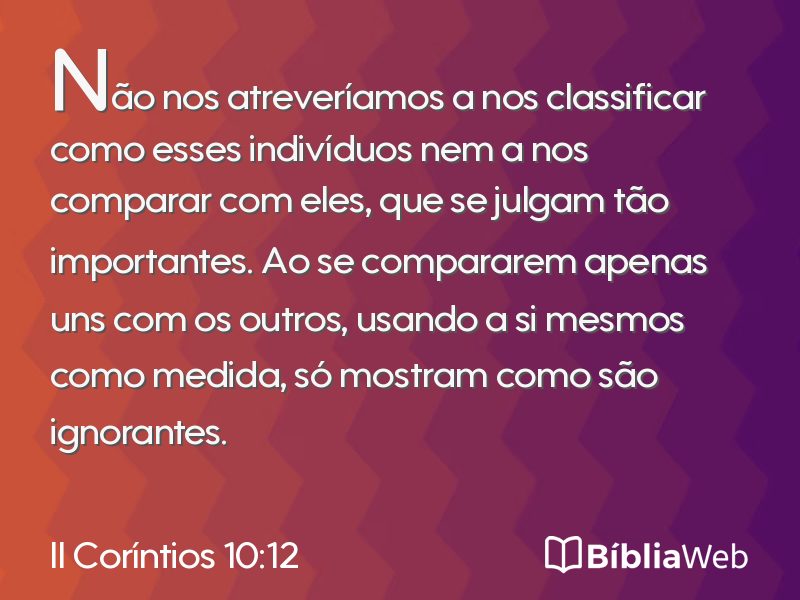 II Coríntios 10:12 em imagem para compartilhar