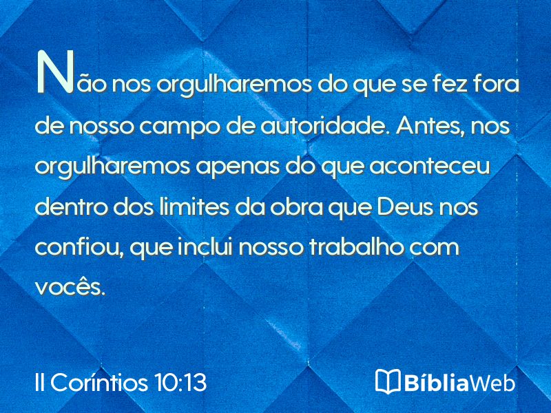 II Coríntios 10:13 em imagem para compartilhar