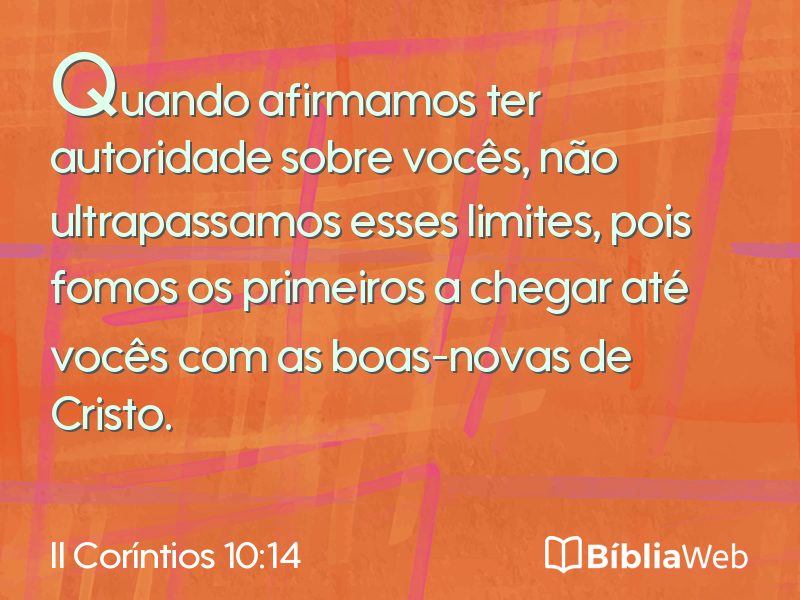 II Coríntios 10:14 em imagem para compartilhar