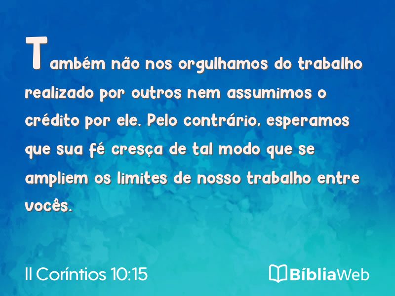 II Coríntios 10:15 em imagem para compartilhar