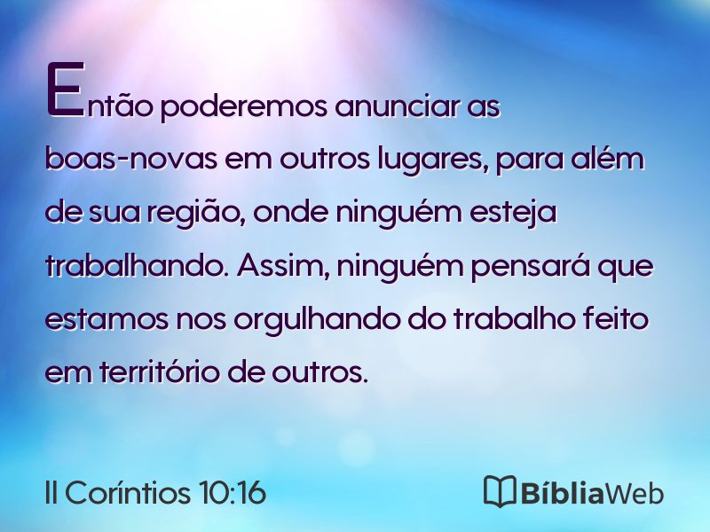 II Coríntios 10:16 em imagem para compartilhar
