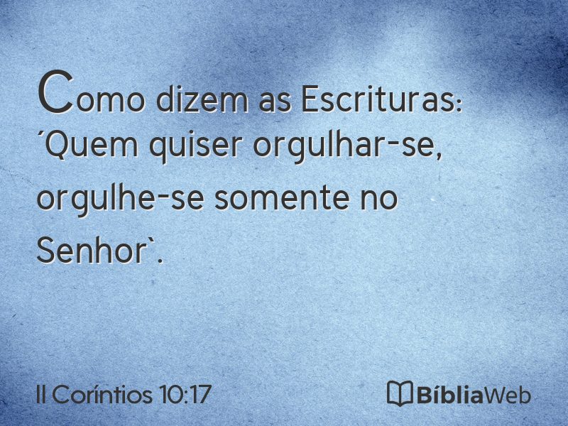 II Coríntios 10:17 em imagem para compartilhar