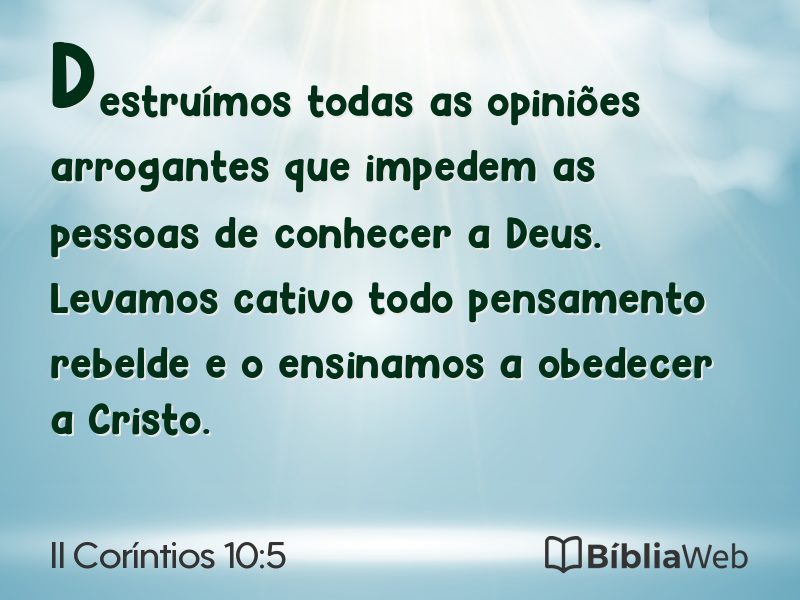 II Coríntios 10:5 em imagem para compartilhar
