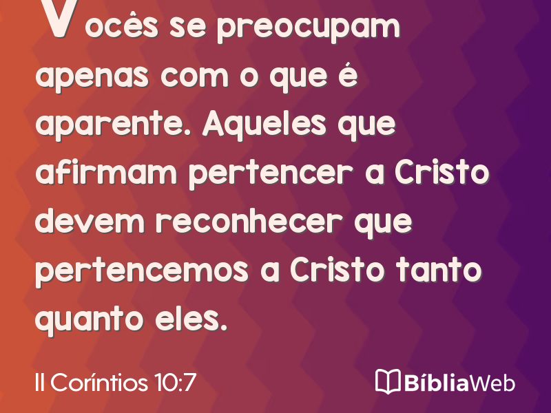 II Coríntios 10:7 em imagem para compartilhar