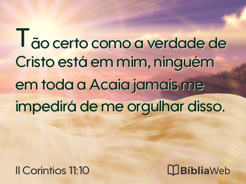 II Coríntios 11:10 em imagem para compartilhar
