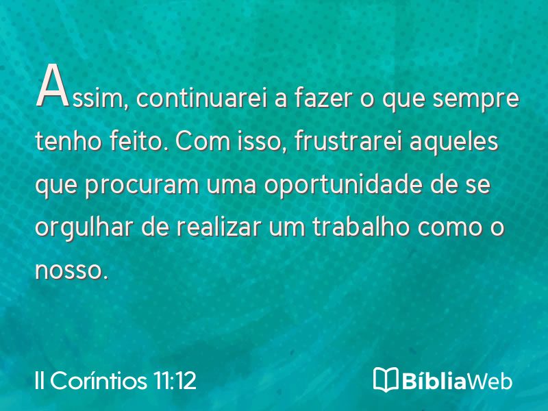 II Coríntios 11:12 em imagem para compartilhar