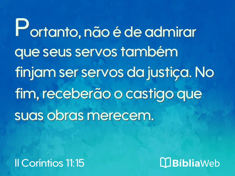 II Coríntios 11:15 em imagem para compartilhar