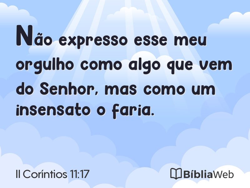 II Coríntios 11:17 em imagem para compartilhar