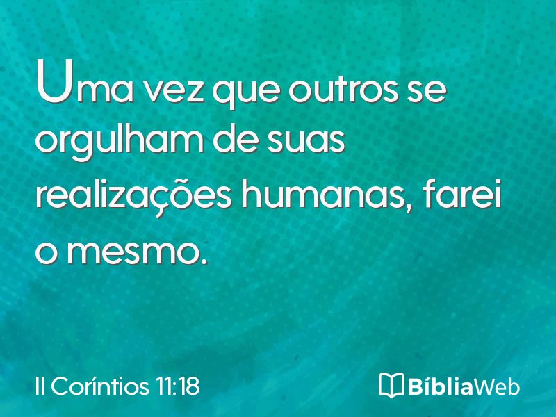 II Coríntios 11:18 em imagem para compartilhar