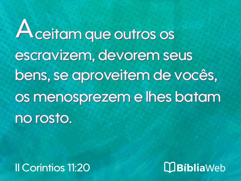 II Coríntios 11:20 em imagem para compartilhar
