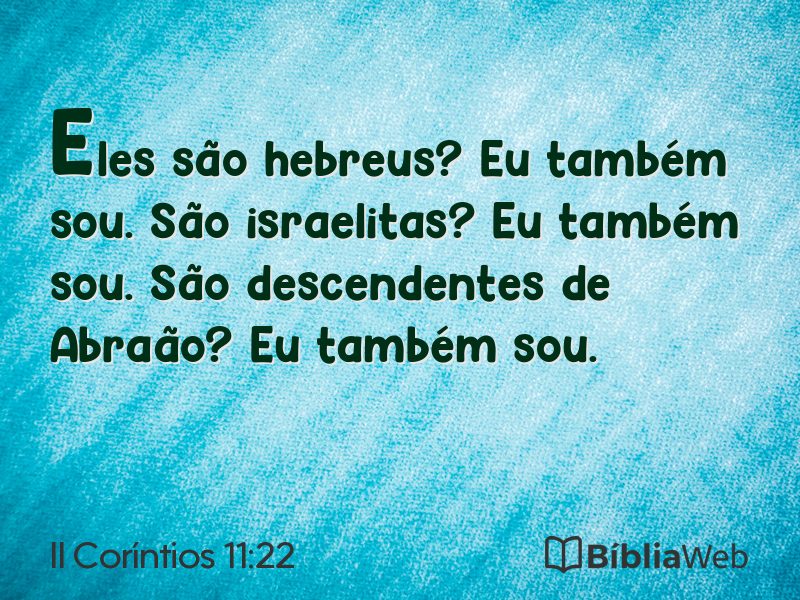 II Coríntios 11:22 em imagem para compartilhar