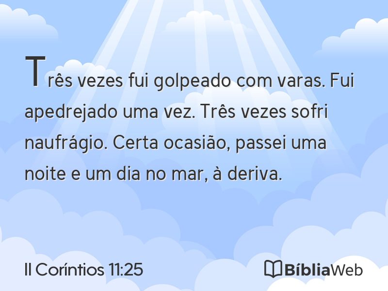 II Coríntios 11:25 em imagem para compartilhar